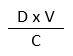 (D multiplied by V) divided by C