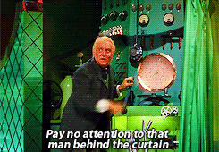 GIF from the Wizard of Oz: pay no attention to that man behind the curtain