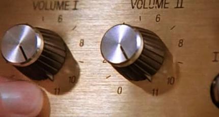 Still from This is Spinal Tap, showing volume knobs going all the way up to 11