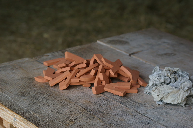 Clay Roman numerals at Kentwell Hall