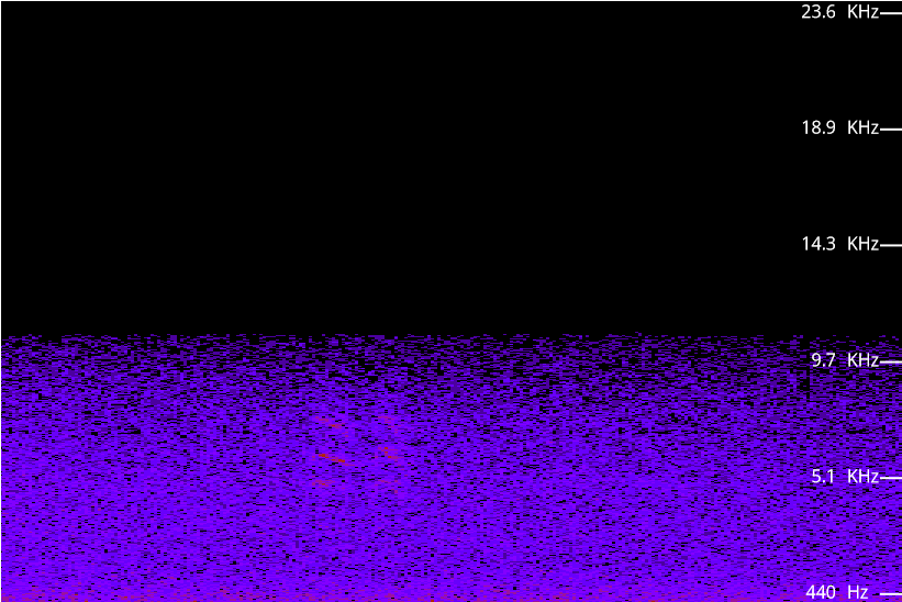 spectogram of breeze through trees plus some birdsong